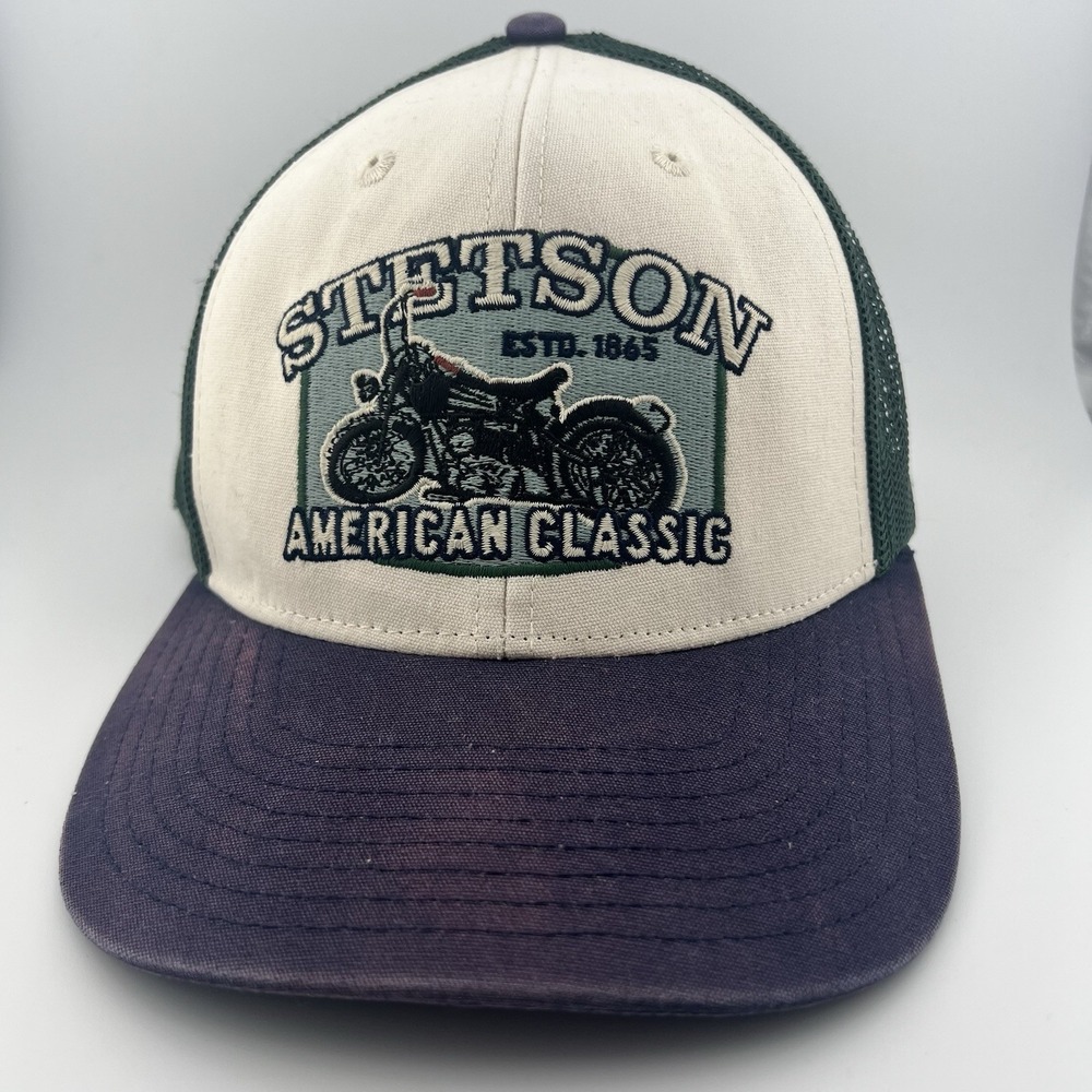 Stetson Hat Cap Snap Back One Size Blue American Heritage Mesh Trucker Mens
